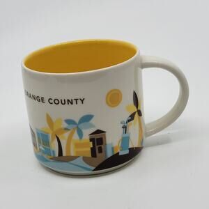 2015 Starbucks Orange Country You Are Here Ceramic Mug 14oz